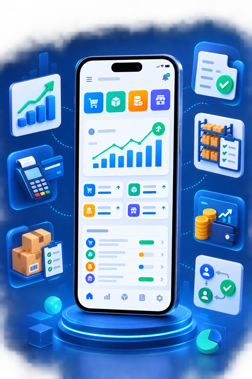 LetX ERP mobile dashboard