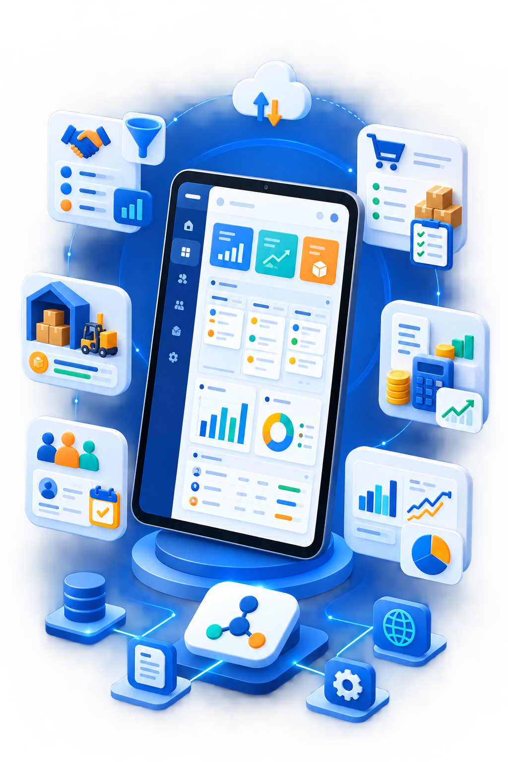 Odoo ERP mobile modules dashboard